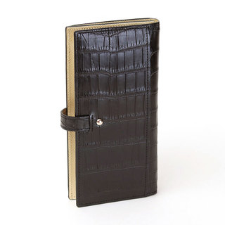 ADMJ 財布 クロコダイル ロングウォレット エーディーエムジェイ 22AW06008 BLACK(ブラック)|ADMJ 財布 クロコダイル 本物 長財布 高級感 ポケット 背面