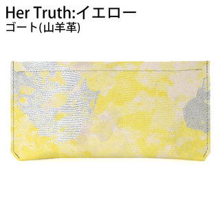 n.number エヌナンバー ケース ウォレット Her Truth シリーズ S7001 Her Truth イエロー|n.number エヌナンバー 財布 ケースウォレット 革 山羊革 日本製 イエロー 正面