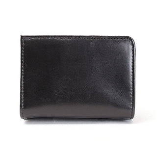 YAHKI ヤーキ 財布 スモールレザーグッズ 三つ折財布 YH-207 BLACK(ブラック)|YAHKI ヤーキ 三つ折 財布 YH-207 小さい 艶感 床革 シンプル 折財布 おしゃれ 背面