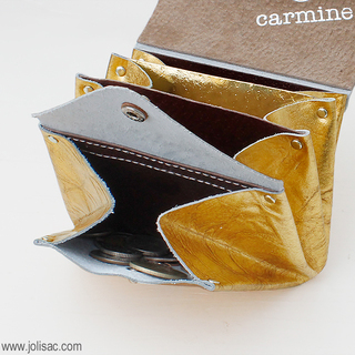 CARMINE カーマイン レザー ミニウォレット メタル (mwmt) GOLD(ゴールド)|carmine レザーミニウォレットメタル