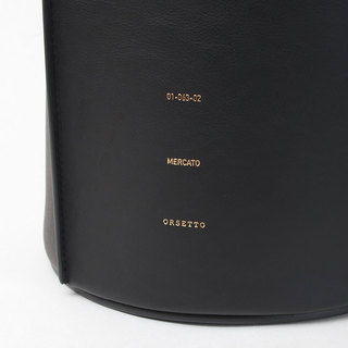ORSETTO オルセット バッグ バンブーハンドル バケツ型 MERCATO 01-063-12 BLACK(ブラック)|オルセット ORSETTO バッグ バケツ 安定 バンブー 縦型 レザー 上品 お洒落 上質 ロゴ