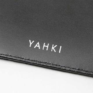 YAHKI ヤーキ フラグメントケース YH-485 BLACK(ブラック)|YAHKI フラグメントケース 床革 笹マチ サブウォレット カードポケット ロゴ