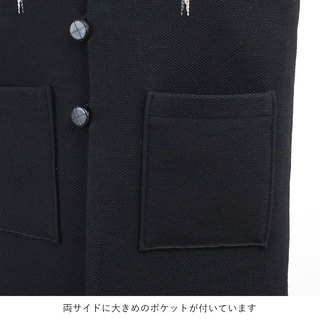 TICCA ティッカ ネイティブ柄 ロングベスト TBDS-092 BLACK(ブラック)|TICCA ティッカ ネイティブ柄 ロングベスト TBDS-092ウェア レディース  刺繍 コットン オールシーズン モダン 都会的 日本製 ポケット