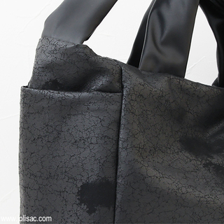 Acrylic(アクリリック) 　M bag　2WAYトートバッグ(1174) シルバーメッシュ|Acrylic Mbag 2WAY BLACK SKIN アクリリック　ブラックスキン　ズーム